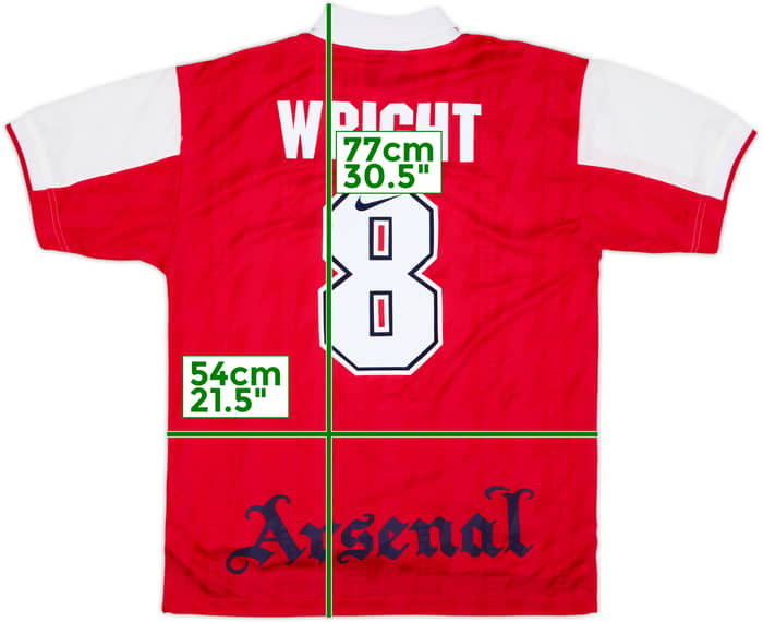 1994-96 Arsenal Home Shirt Wright #8 - 8/10 - (M)