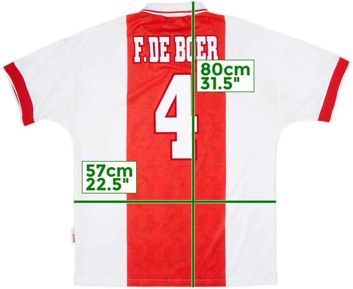 Camiseta de local del Ajax 1998-99 F. De Boer #4 - 7/10 - (L)
