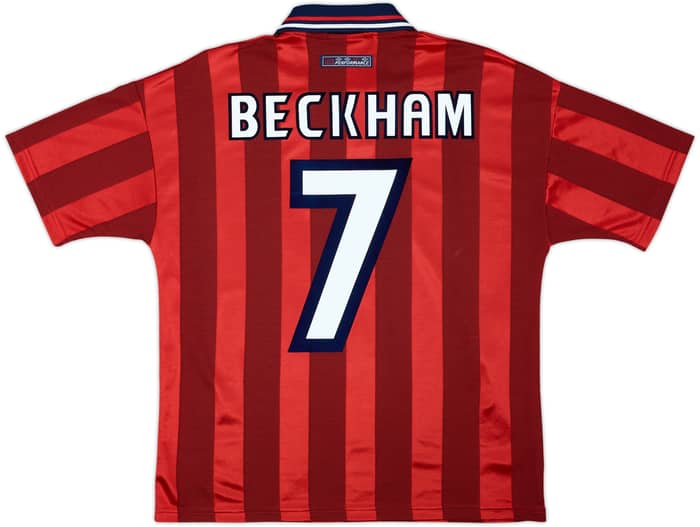 Camiseta de visitante de Inglaterra 1997-99 Beckham #7 - 8/10 - (Y)