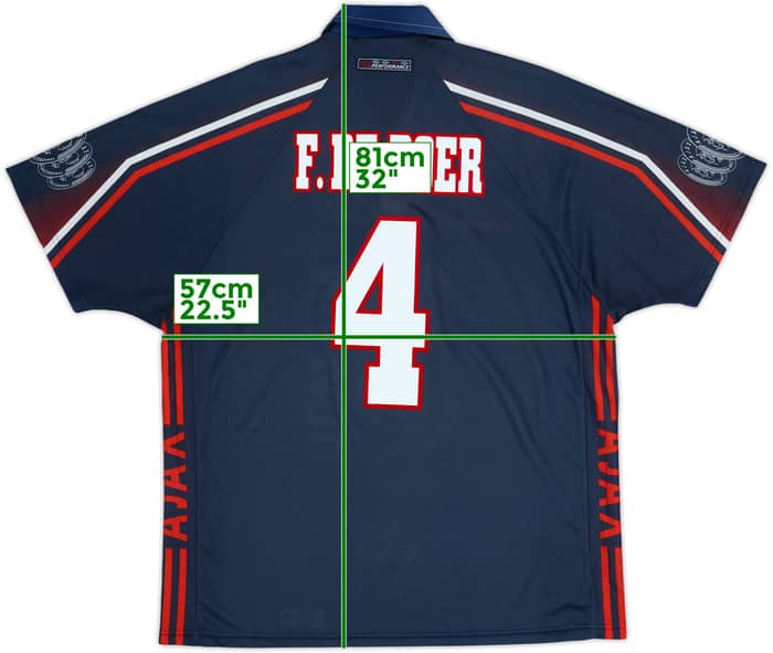 1997-98 Ajax Away Shirt F. De Boer #4 - 8/10 - (XL)