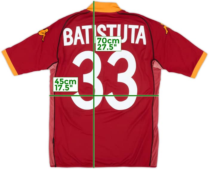 2002-03 Roma Home Shirt Batistuta #33 - 5/10 - (M)