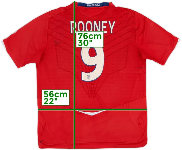2008-10 England Away Shirt Rooney #9 - 4/10 - (XL)