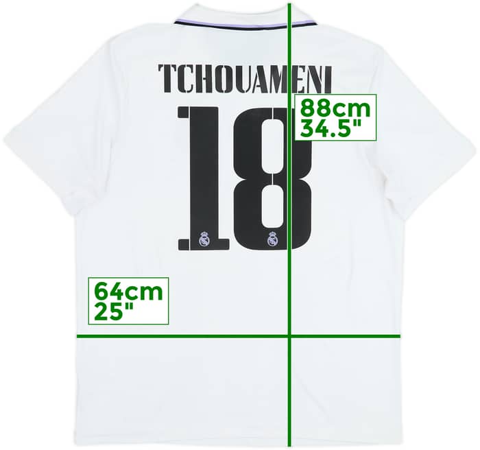 2022-23 Real Madrid Home Shirt Tchouameni #18 - 6/10 - (XL)