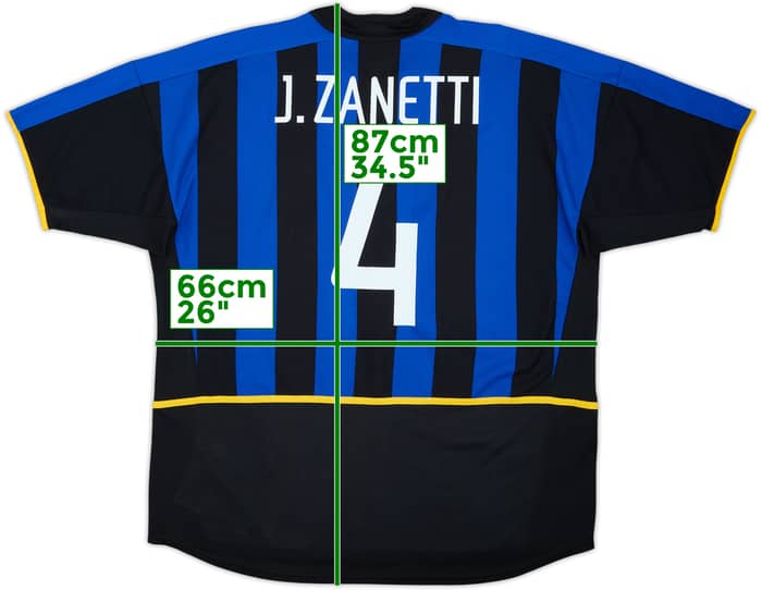 2003-04 Inter Milan Home Shirt J.Zanetti #4 - 7/10 - (XXL)