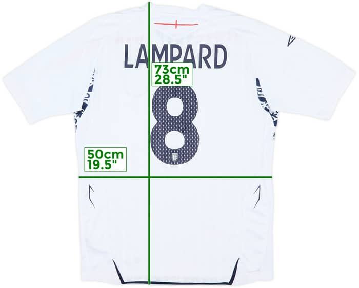 2007-09 England Home Shirt Lampard #8 - 10/10 - (M)