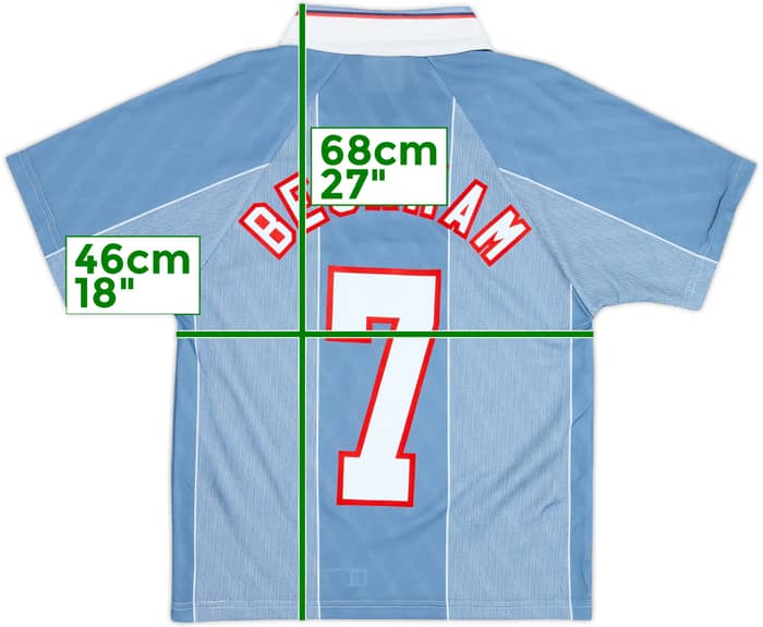 1996-97 England Away Shirt Beckham #7 - 9/10 - (Y)