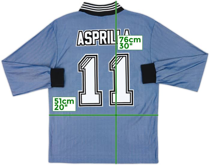 1996-97 Newcastle Away L/S Shirt Asprilla #11 - 8/10 - (M)