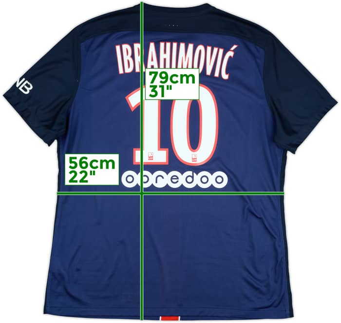 2015-16 Paris Saint-Germain Authentic Home Shirt Ibrahimovic #10 - 6/10 - (XL)