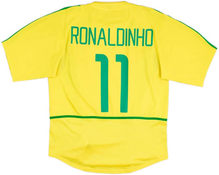 Camiseta de local de Brasil 2002-04 Ronaldinho #11 - 8/10 - (M)