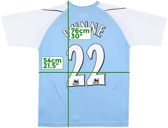 2006-07 Manchester City Home Shirt Dunne #22 - 8/10 - (L)