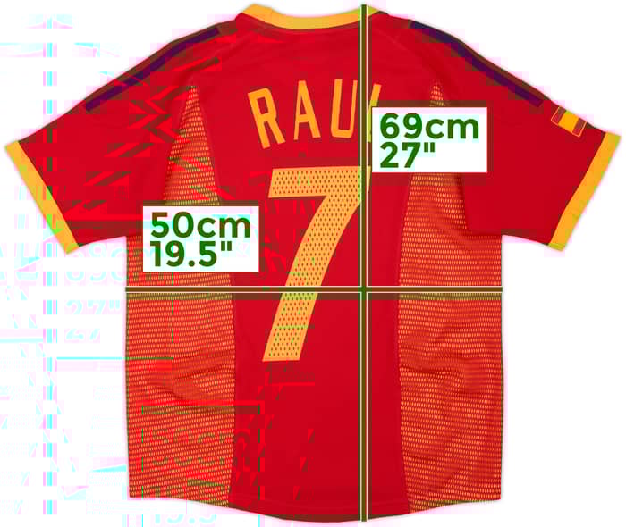 2002-04 Spain Home Shirt Raul #7 - 9/10 - (L.Boys)