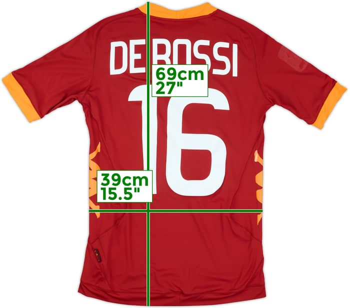 2011-12 Roma Home Shirt De Rossi #16 - 6/10 - (XS)