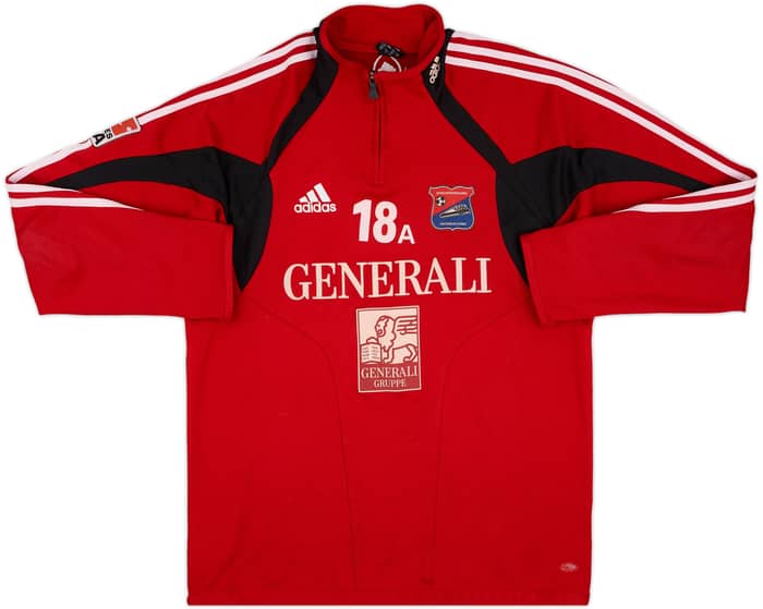 2004-05 Unterhaching Player Issue adidas 1/4 Zip Sweat Top #18 (Vaccaro) - 7/10 - (L)