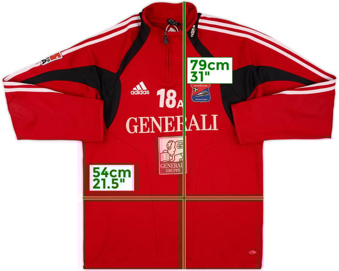 2004-05 Unterhaching Player Issue adidas 1/4 Zip Sweat Top #18 (Vaccaro) - 7/10 - (L)