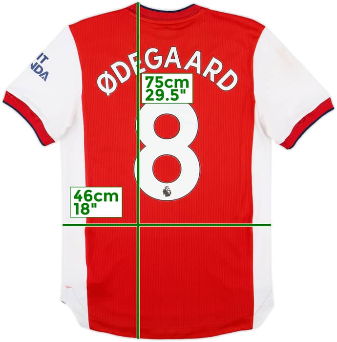 2021-22 Arsenal Authentic Home Shirt Odegaard #8 - 7/10 - (S)