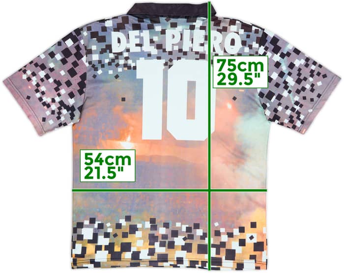 1995-96 Juventus Graphic Fan Shirt Del Piero #10 - 8/10 - (L)