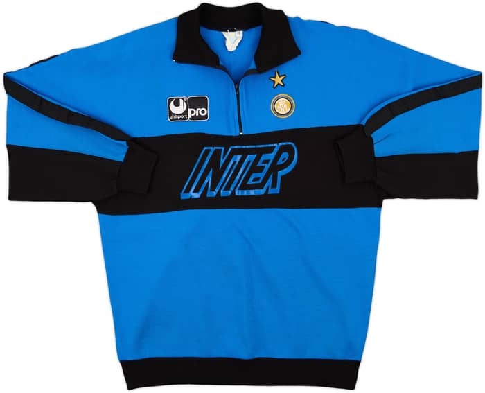 1990-91 Inter Milan UHLSport 1/4 Zip Sweat Top - 10/10 - (M)