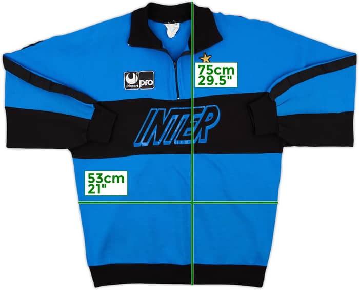 1990-91 Inter Milan UHLSport 1/4 Zip Sweat Top - 10/10 - (M)