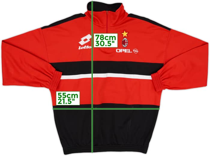 1994-95 AC Milan Lotto 1/4 Zip Drill Top - 8/10 - (XL)