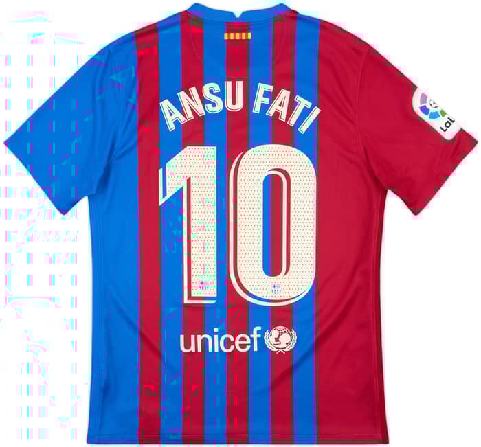 2021-22 Barcelona Home Shirt Ansu Fati #10 - 8/10 - (M)