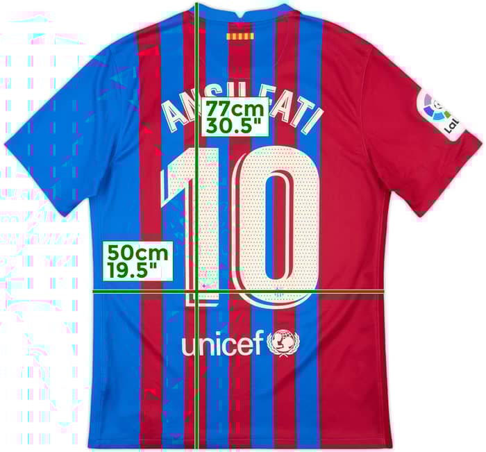 2021-22 Barcelona Home Shirt Ansu Fati #10 - 8/10 - (M)