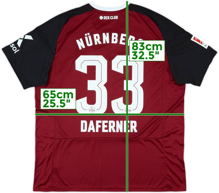 2022-23 Nurnberg Home Shirt Daferner #33 - 9/10 - (XXL)