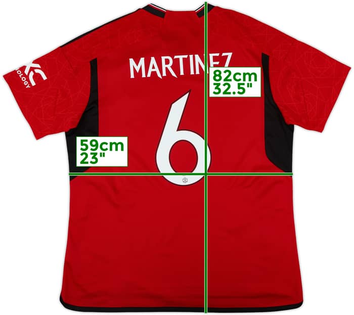 2023-24 Manchester United Home Shirt Martinez #6 - 9/10 - (XL)