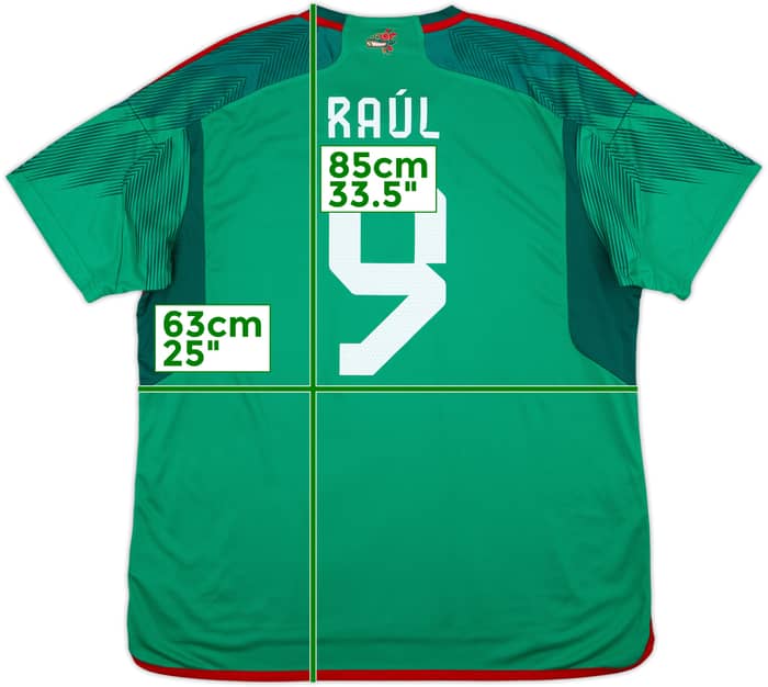 2022 Mexico Home Shirt Raul #9 (XXL)