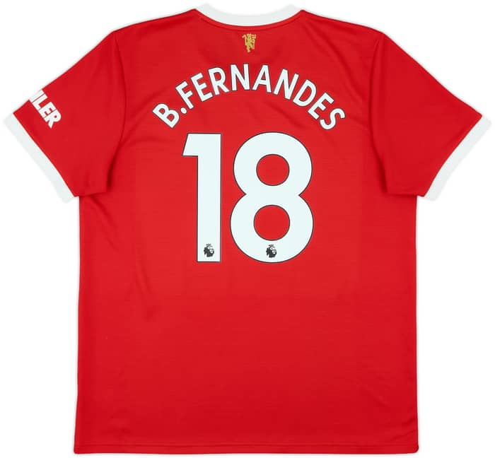 2021-22 Manchester United Home Shirt B.Fernandes #18 - 9/10 - (XL)