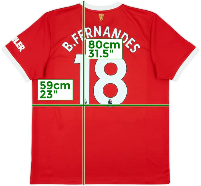 2021-22 Manchester United Home Shirt B.Fernandes #18 - 9/10 - (XL)