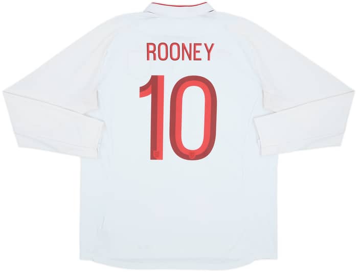 2012-13 England Home L/S Shirt Rooney #10 - 6/10 - (XL)