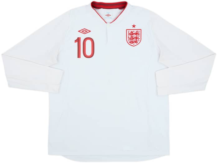 2012-13 England Home L/S Shirt Rooney #10 - 6/10 - (XL)