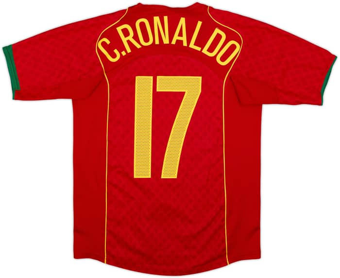 Camiseta de local de Portugal 2004-06 C.Ronaldo #17 - 8/10 - (L. Niños)