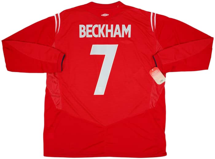 2004-06 England Away L/S Shirt Beckham #7 (XXL)