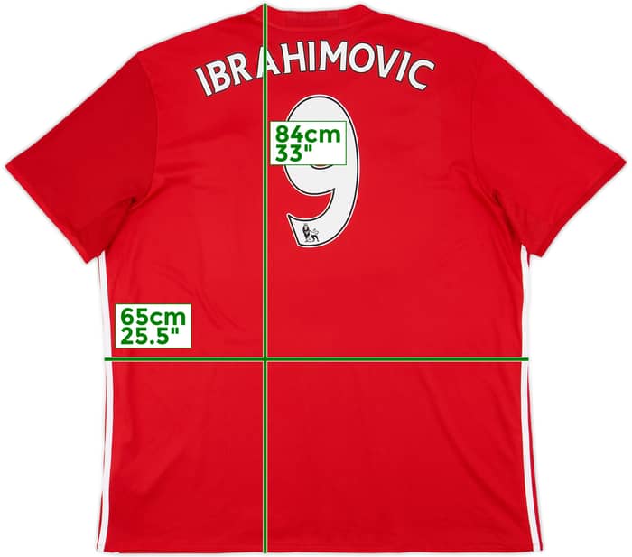 2016-17 Manchester United Home Shirt Ibrahimovic #9 - 8/10 - (XXL)