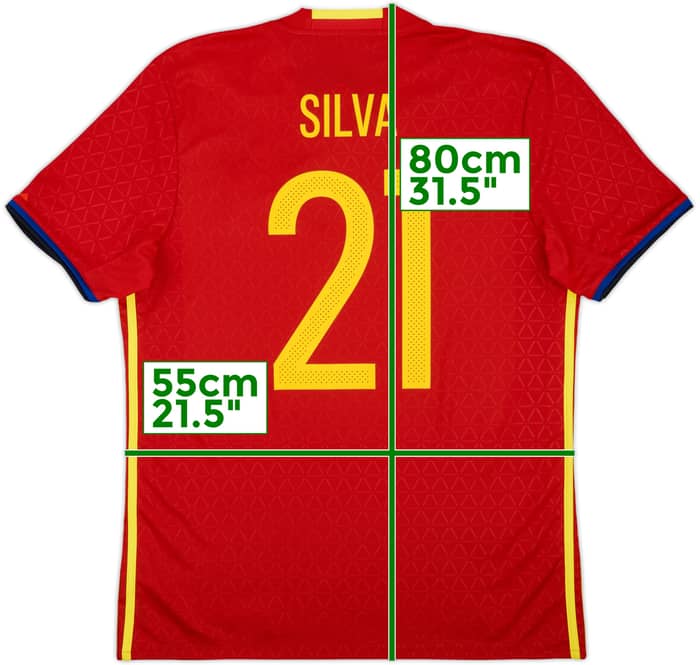 2016-17 Spain Home Shirt Silva #21 (L)