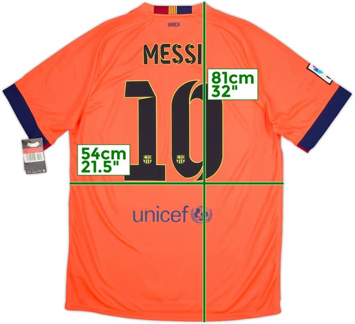 2014-15 Barcelona Away Shirt Messi #10 (L)