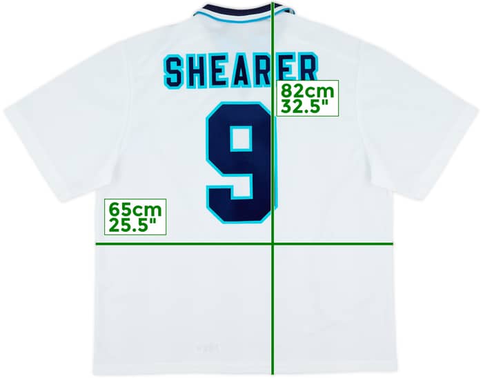 1995-97 England Home Shirt Shearer #9 - 10/10 - (XXL)