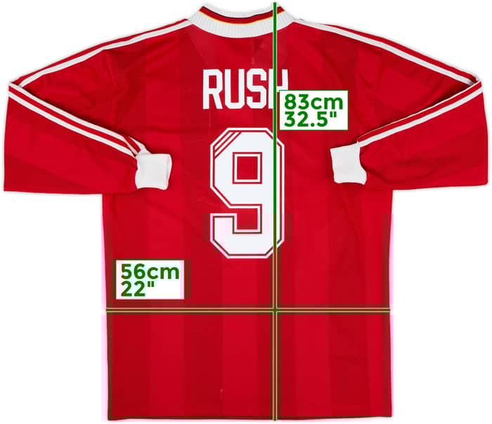 1995-96 Liverpool Home L/S Shirt Rush #9 - 8/10 - (XL)