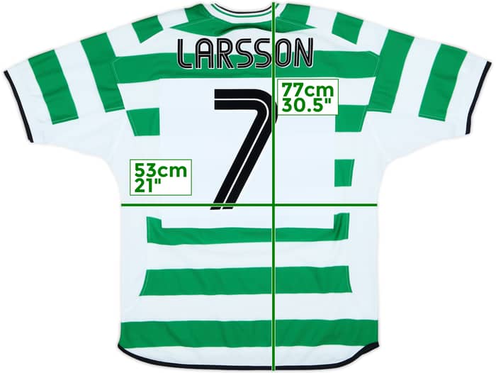 2001-03 Celtic Home Shirt Larsson #7 - 6/10 - (L)
