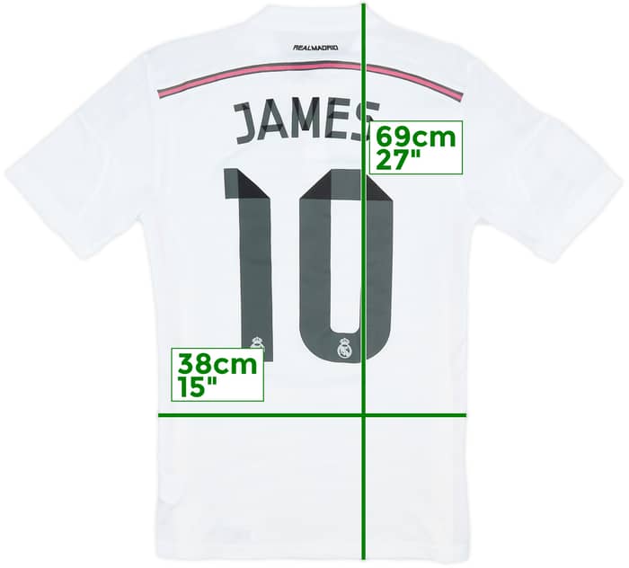 2014-15 Real Madrid Authentic Home Shirt James #10 - 8/10 - (S)