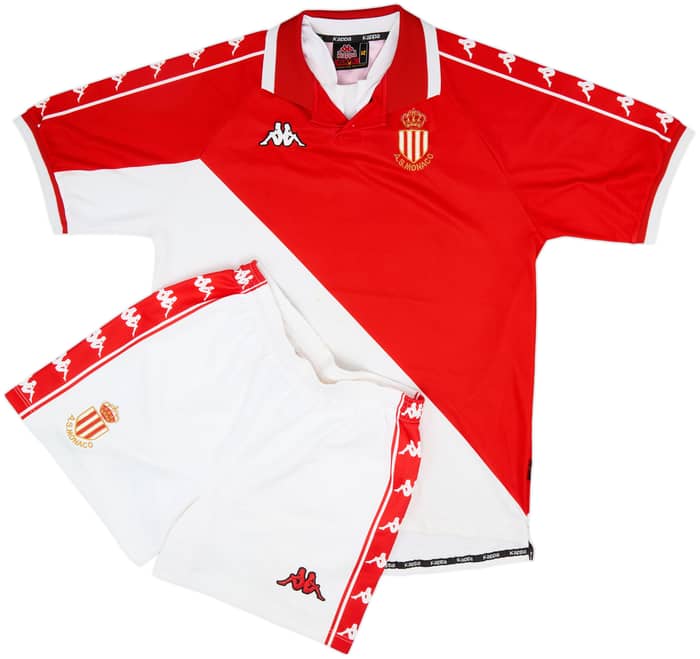 2000-01 Monaco Home Shirt & Shorts - 7/10 - (XL)
