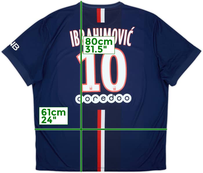 2014-15 Paris Saint-Germain Home Shirt Ibrahimovic #10 - 8/10 - (XXL)