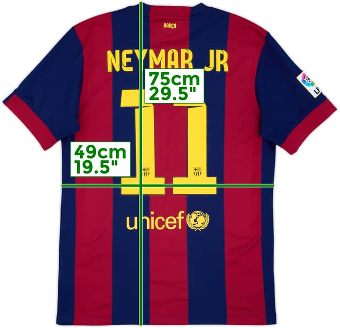 2014-15 Barcelona Home Shirt Neymar Jr #11 - 9/10 - (M)