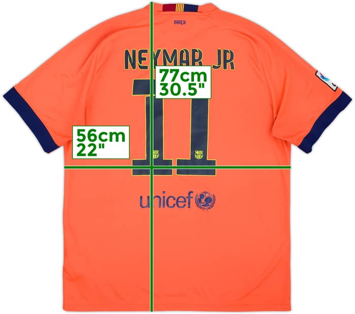 2014-15 Barcelona Away Shirt Neymar Jr #11 - 6/10 - (XL)