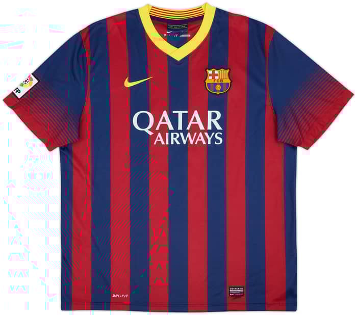 2013-14 Barcelona Home Shirt Pique #3 - 8/10 - (XL)