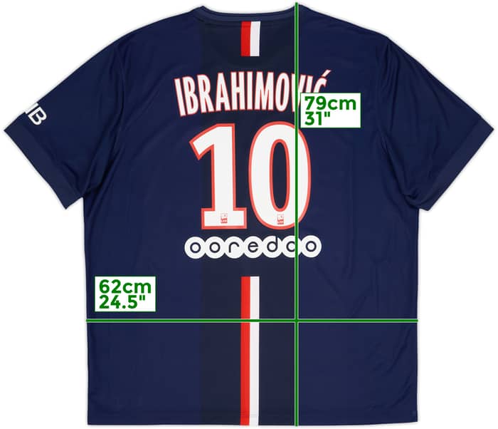 2014-15 Paris Saint-Germain Home Shirt Ibrahimovic #10 - 9/10 - (XXL)