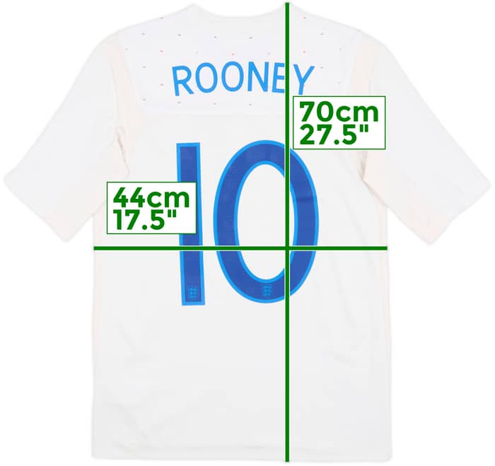 2010-11 England Home Shirt Rooney #10 - 5/10 - (XS)