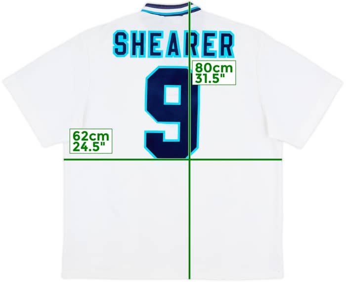 1995-97 England Home Shirt Shearer #9 - 7/10 - (XXL)