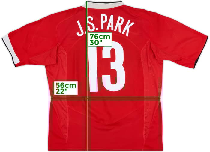 2004-06 Manchester United Home Shirt J.S.Park #13 - 8/10 - (L)